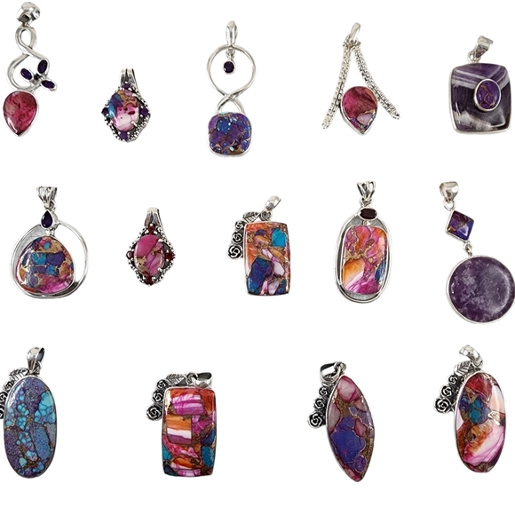 Posh Show Only - Sterling Silver Pendants - Kingman Turquoise - Picture 6 of 7